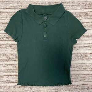 Wild Fable cropped polo shirt sz S